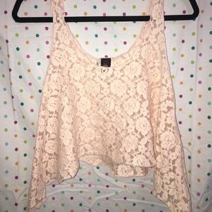 Pink Lace Crop Top